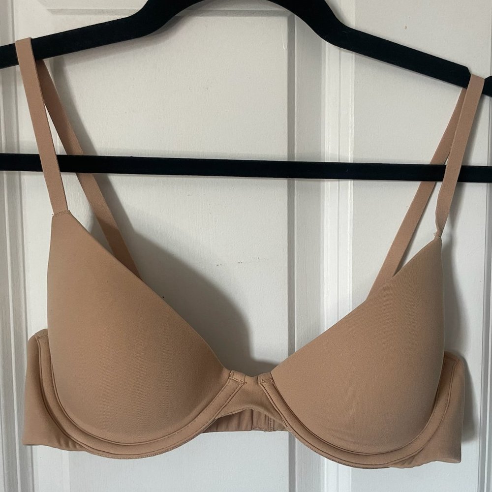 SKIMS FITS EVERYBODY PLUNGE BRA 34B NUDE